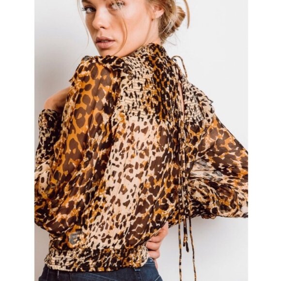 Free People Roma Animal-Print Top S - Picture 3 of 16